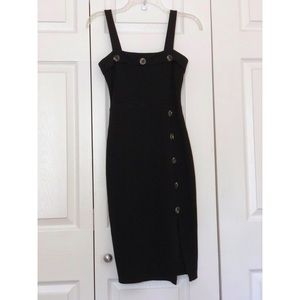 Shinestar Black Jumper Style Dress with Buttons